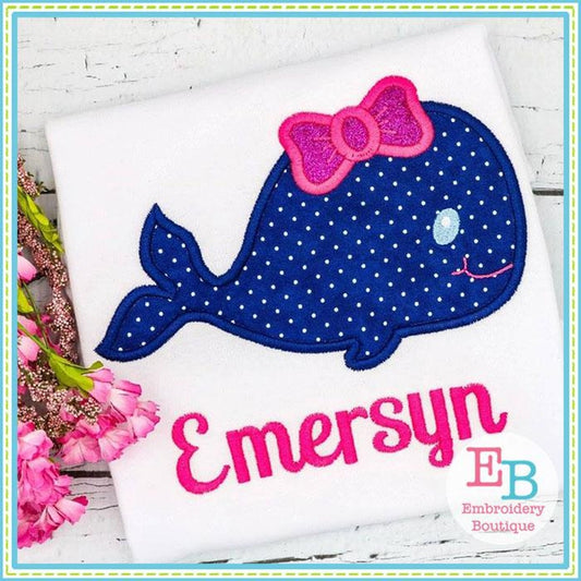 Whale Bow Applique, Applique