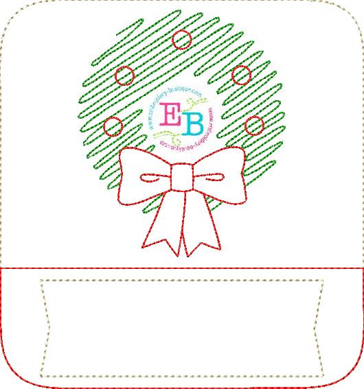Scribble Wreath Applique Patch, Applique