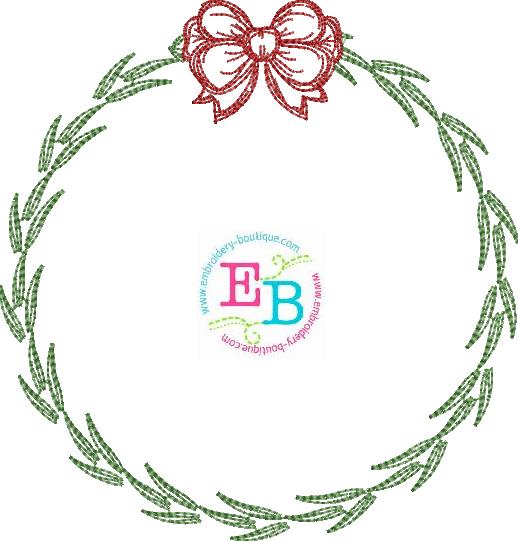 Wreath Watercolor Embroidery Design, Embroidery Design